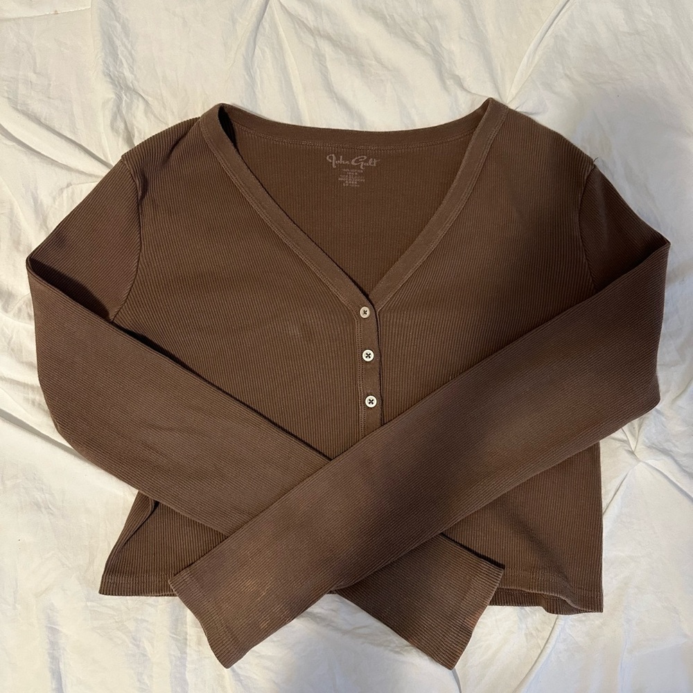 Brown button up long sleeve pacsun top